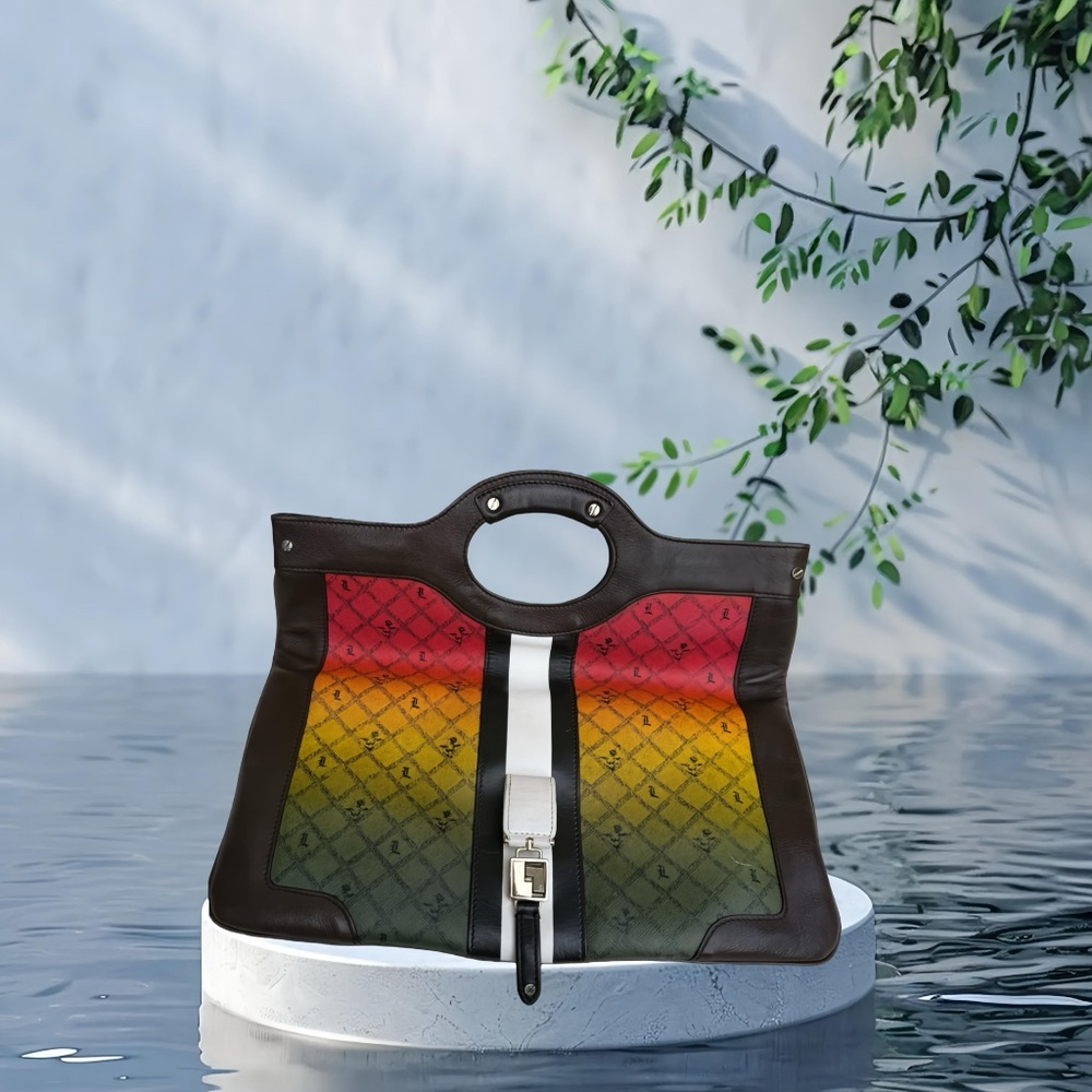 L.A.M.B. Carlisle Rasta Ombré clutch
